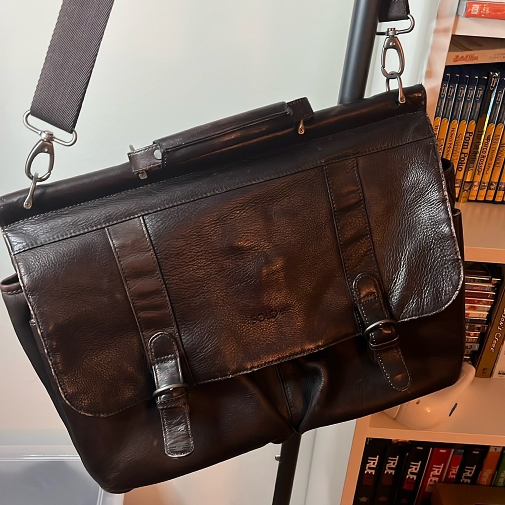 Leather Solo Message 15 inches Laptop storage